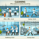 Cleaning- Office, Medical or Manufacturing Setting: $15.50- $16.00