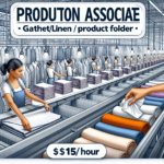 Production Associate - Garment/Linen/Bulk Product Folder - $15/Hour